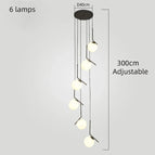 6 lampes noires / Lumière neutre