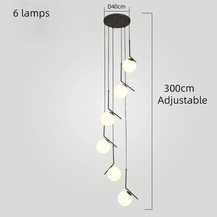 Lustre suspension moderne en verre style nordique — LZ4XJ9