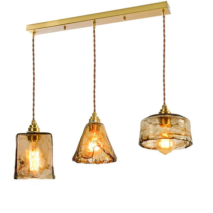 Suspension réglable style japonais bois et cuivre vintage — LZ4X9T2