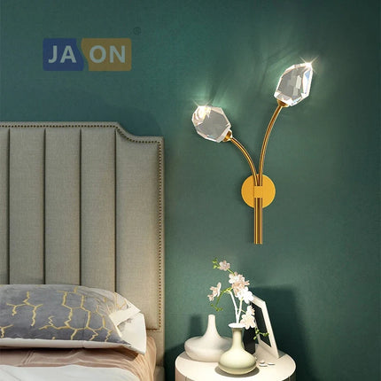 Applique murale en cuivre avec cristal et pierre décorative — LZ4X9Q