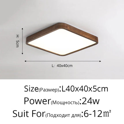 Plafonnier moderne LED bois acrylique