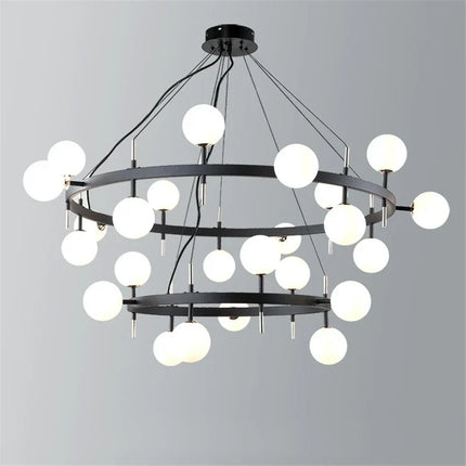 Lustre nordique en fer avec boule de verre LED pour restaurant — LZ4P9XQ