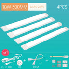 4pcs 10W and plug / 1.8m EU Plug / Cold White