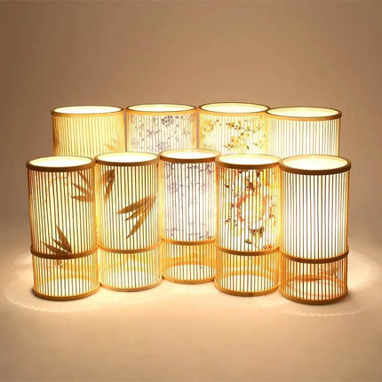 Lampadaire japonais moderne en bambou fait main — LZ4X9Q2N