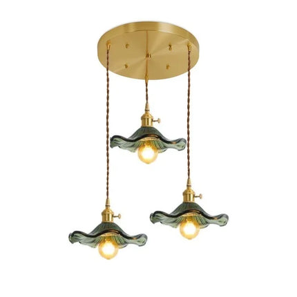 Suspension LED style nordique avec fleurs en verre — LZ4X9P2