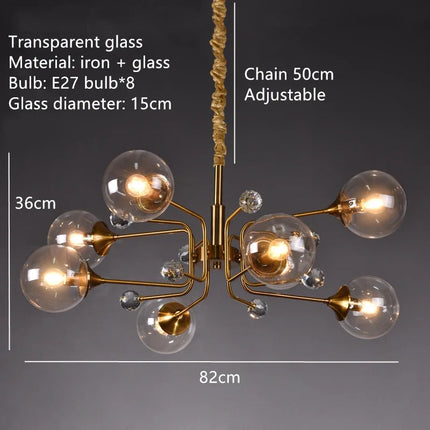 Suspension nordique réglable en verre transparent pour intérieur — LZ4X9P