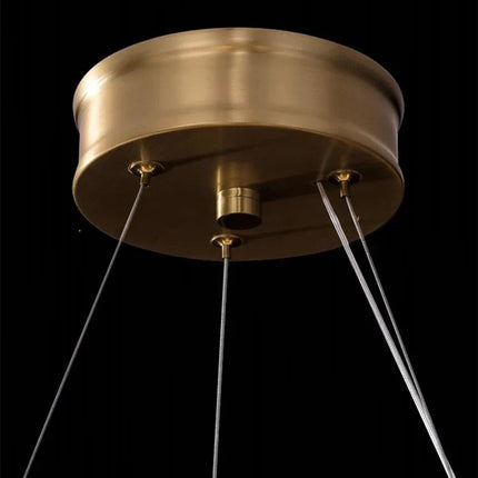 Lustre cuivre simple à LED avec design feuilles style chinois — LZ4M7Q2