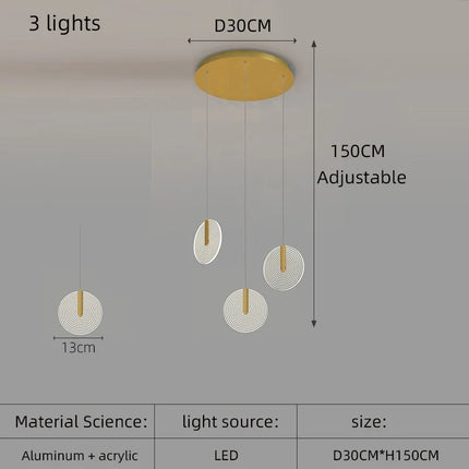 Lustre LED moderne pour escalier en colimaçon et plafond haut — LZ4X9P2