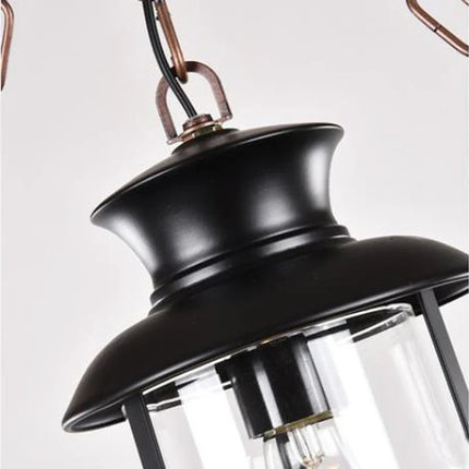 Lustre rétro en bois pour ambiance campagne et nostalgique — LZ4R9T1
