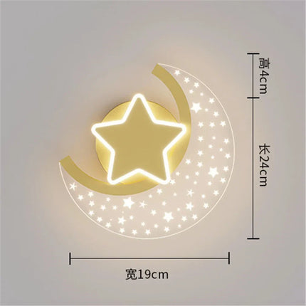 Applique murale LED en forme d’étoile et lune pour déco intérieure — LZ4X9T2