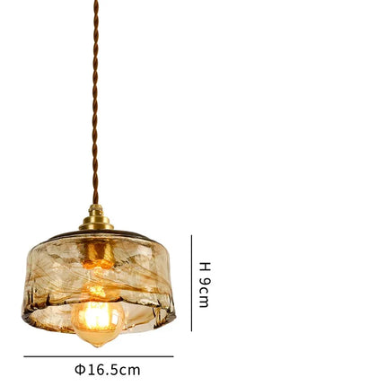 Suspension réglable style japonais bois et cuivre vintage — LZ4X9T2