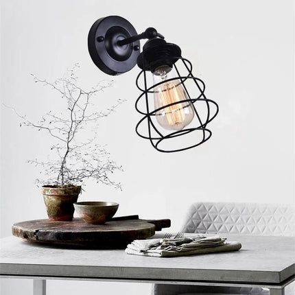 Lampe de chevet en fer avec ampoule rétro et interrupteur intégré — LZ4X9P