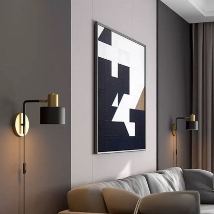 Applique murale LED en noir et laiton doré Aveiro — LZ4X9T