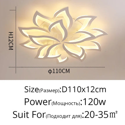 Plafonnier LED en acrylique à pétales en forme de fleur — LZ4X9T1
