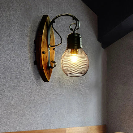 Applique murale en bois massif au style rétro pour décoration intérieure — LZ4X9T2