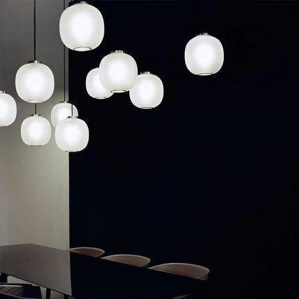 Suspension industrielle rétro en verre fumé pour intérieur — LZ4P9XQ
