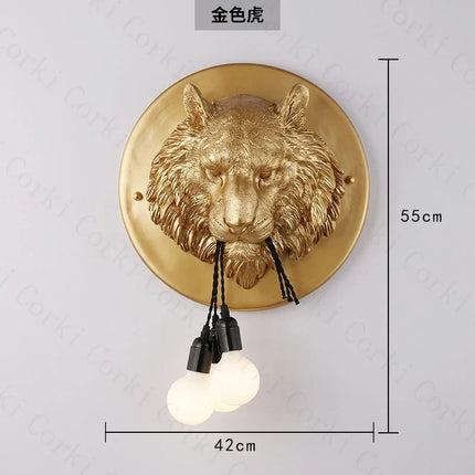 Applique murale nordique en résine motif tigre lumineux design italien — LZ4X9T2Q