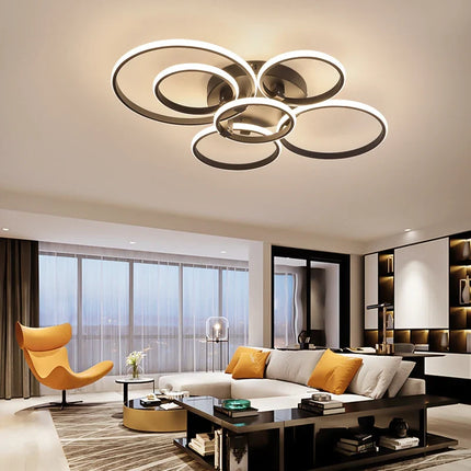 Plafonnier LED moderne cercle dimmable avec télécommande pour salon et chambre — LZ4X9J