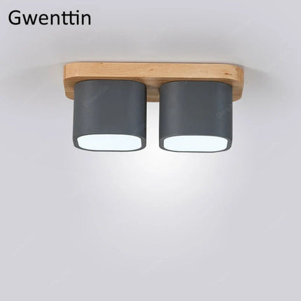 Plafonnier design nordique en bois et fer pour intérieur décoratif — LZ4T9X