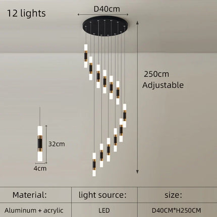Lustre LED moderne en acrylique pour espaces créatifs — LZ4D9X
