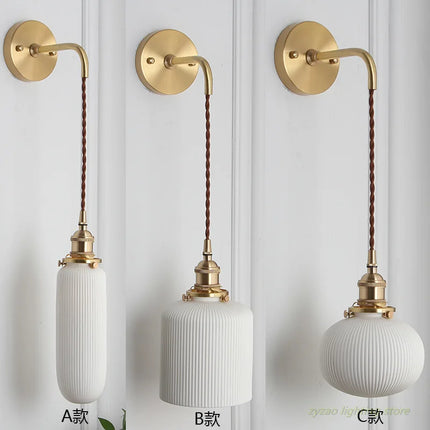 Applique murale en porcelaine blanche au design nordique élégant — LZ4QX9
