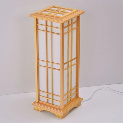 Lampadaire LED japonais moderne en bois massif style Tatami — LZ4X9J