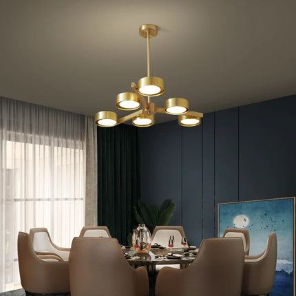 Lustre suspension nordique en cuivre pour éclairage doux — LZ4X9P2