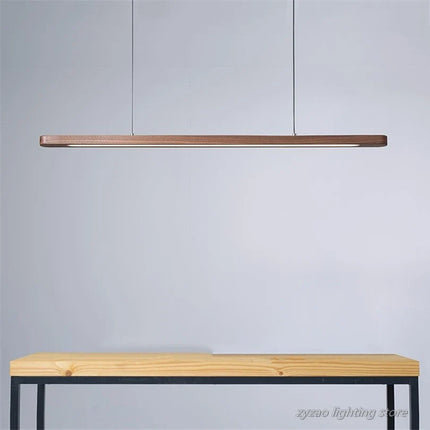 Suspension LED en bois style nordique pour restaurant et bureau — LZ4X9M