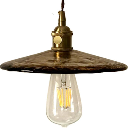 Suspension vintage en verre et laiton style nordique — LZ4X9T2