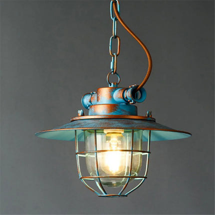Suspension industrielle LED vintage en fer et verre antidéflagrant — LZ4X9M2