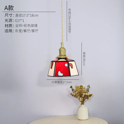 Suspension rétro en verre teinté style japonais pour intérieur — LZ4X9M