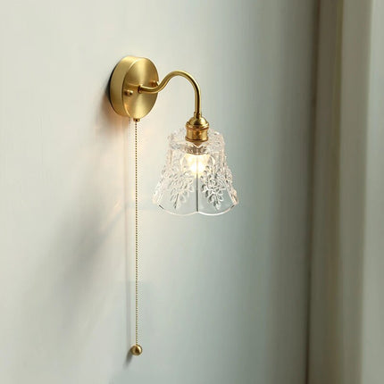 applique led moderne verre chaîne interrupteur nordique cuivre lumière