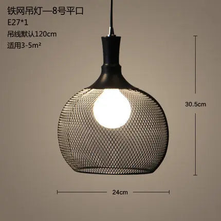 Lustre industriel cage oiseau en fer style loft rétro minimaliste — LZ4P9XJ