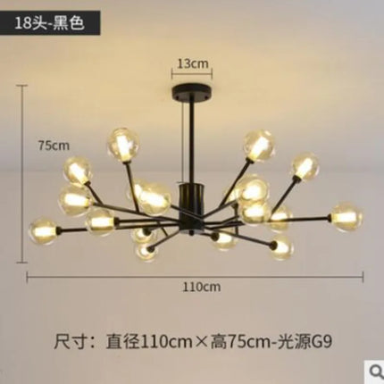 Lustre suspension globe industriel en verre et fer noir vintage — LZ4X9T2