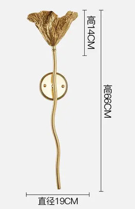 Applique murale en laiton antique à motif lotus décoratif — LZ4X9P2