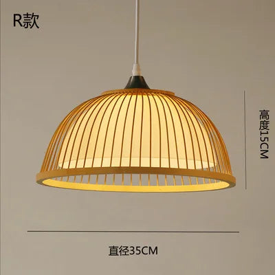 Lustre suspension en bambou style zen pour ambiance relaxante — LZ7D9X