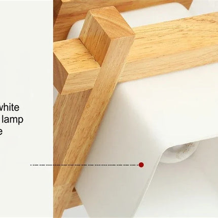 Plafonnier japonais en verre et bois pour intérieur contemporain — LZ4XJ9