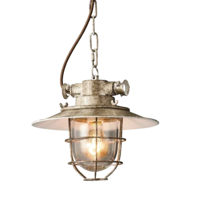 Suspension industrielle LED vintage en fer et verre antidéflagrant — LZ4X9M2