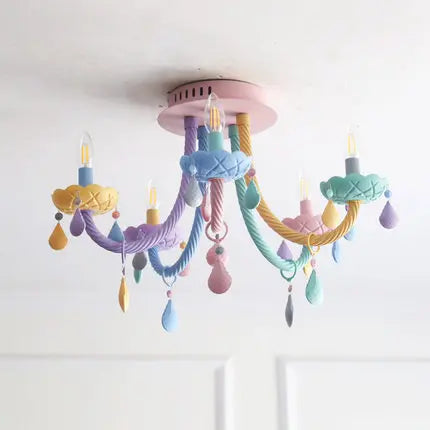 Plafonnier coloré moderne pour chambre d'enfants avec douilles E14/E12 — LZ4X9P2