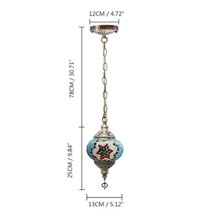 Suspension artisanale en verre mosaïque style méditerranéen — LZ4X9QJ