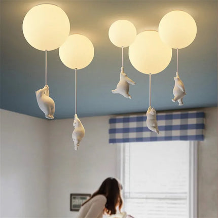 Plafonnier LED ours animé pour chambre enfant et salon — LZ4X9Q2