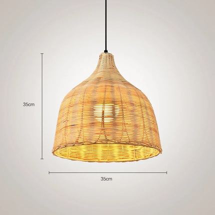 Suspension en rotin et bambou style asiatique rustique pour intérieur — LZ4X9M