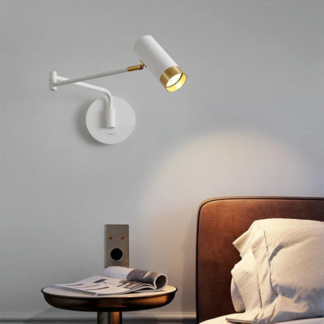lampe de chevet murale nordique à bras pivotant minimaliste