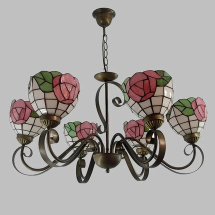 Lustre européen moderne à 6 têtes en fer avec éclairage en verre — LZ4X9T2