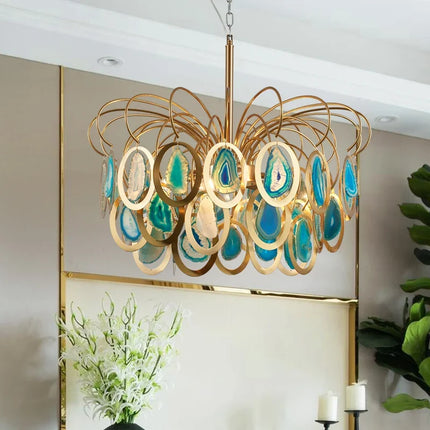 Lustre suspension nordique en agate pour décoration intérieure élégante — LZ4X9T