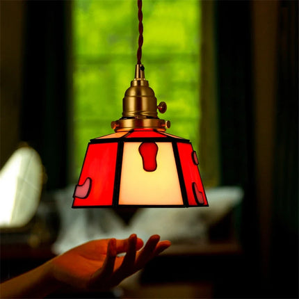 Suspension rétro en verre teinté style japonais pour intérieur — LZ4X9M