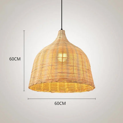Suspension en rotin et bambou style asiatique rustique pour intérieur — LZ4X9M