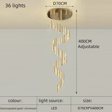 Lustre LED en cristal doré pour éclairage intérieur raffiné — LZ4X9M