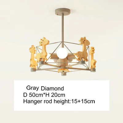 Suspension LED en bois forme étoile diamant — LZ4X9T2