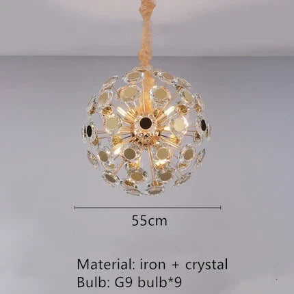 Lustre moderne en cristal pour décoration intérieure romantique — LZ4X9J